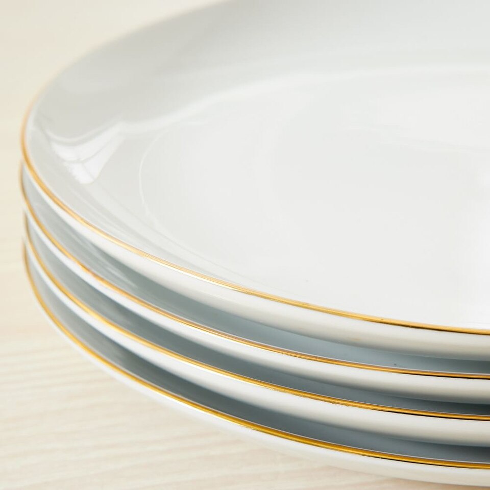Organic Porcelain GoldRimmed Salad Plates West Elm Australia